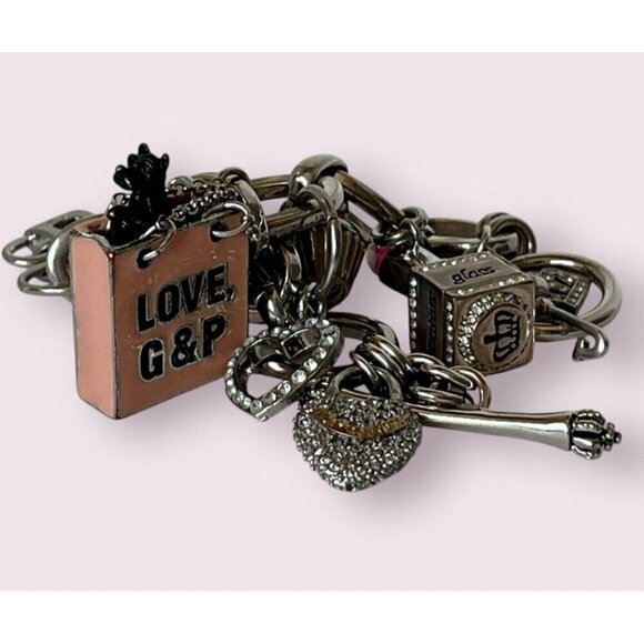 Juicy Couture Charm Bracelet Lipstick Scottie Dog Bling Y2K 90s Pink Mean Girls - Picture 4 of 16